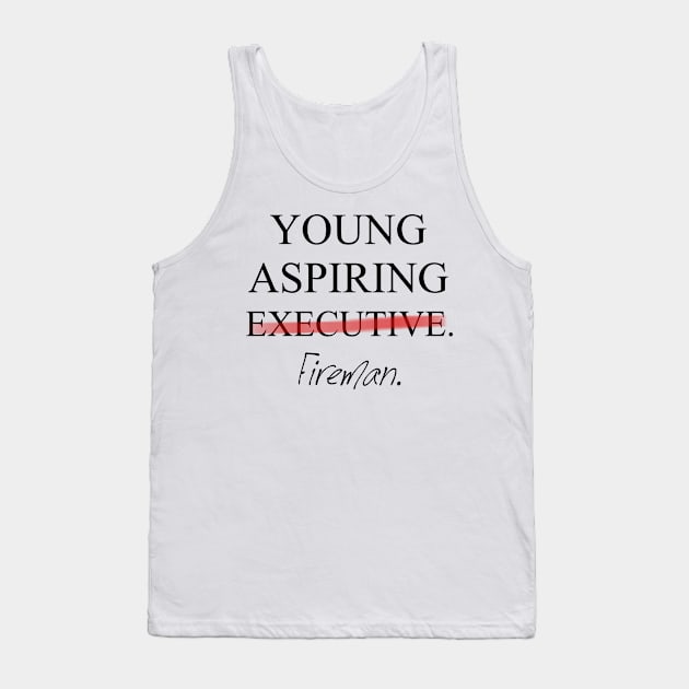 Young Aspiring Fireman Tank Top by Pixhunter